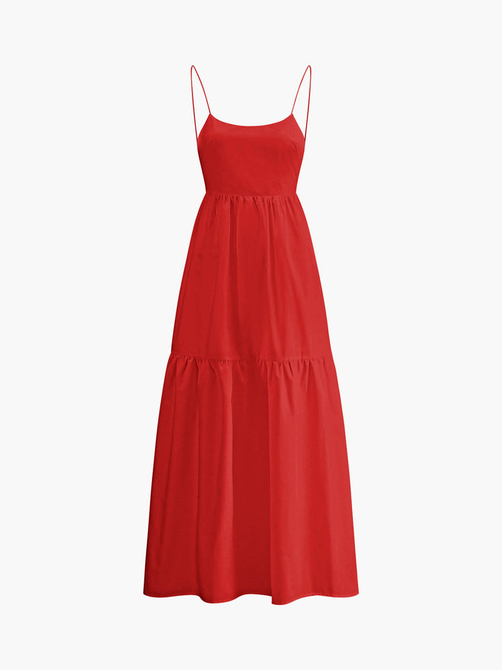 Legeres Rückenfreies Langes Kleid