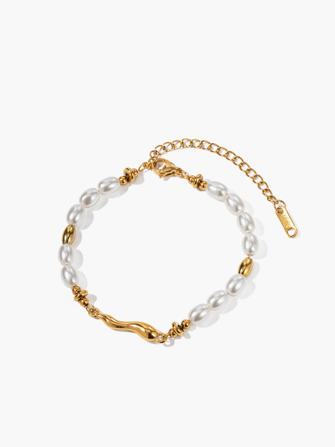 Goldene Wellen Perlenarmband