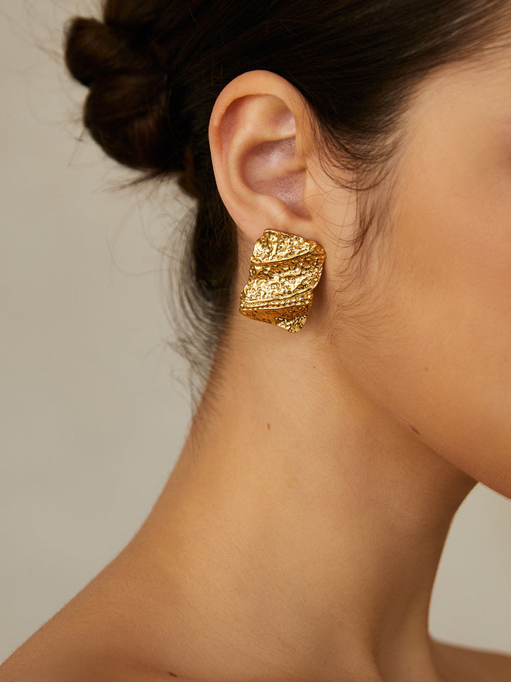 Goldene Quadratische Ohrringe