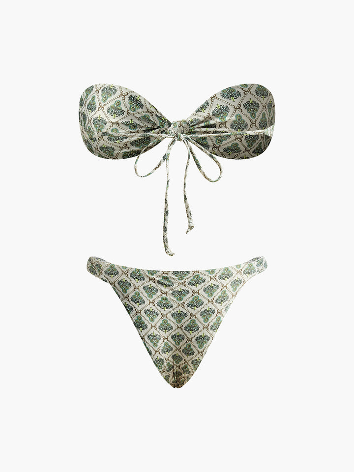 Bedrucktes trägerloses Bikini-Set