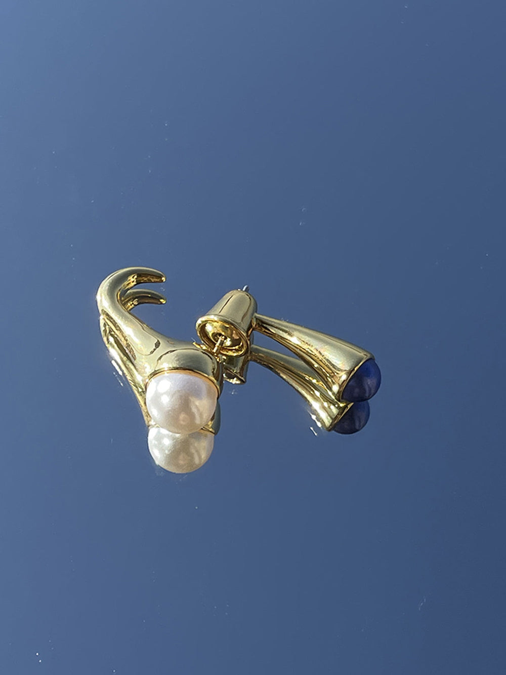 1 Stück Stapelbare Perle Goldene Ohrring