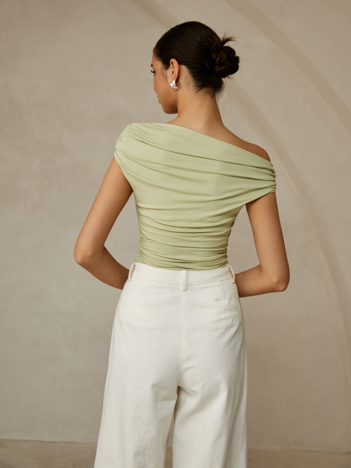 Asymmetrisches Neckholder-Ärmelloses T-Shirt