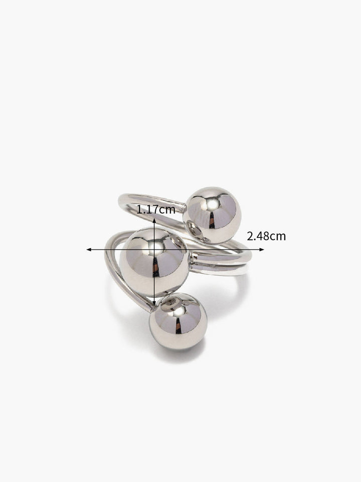1 stk Silber Ball Offener Ring