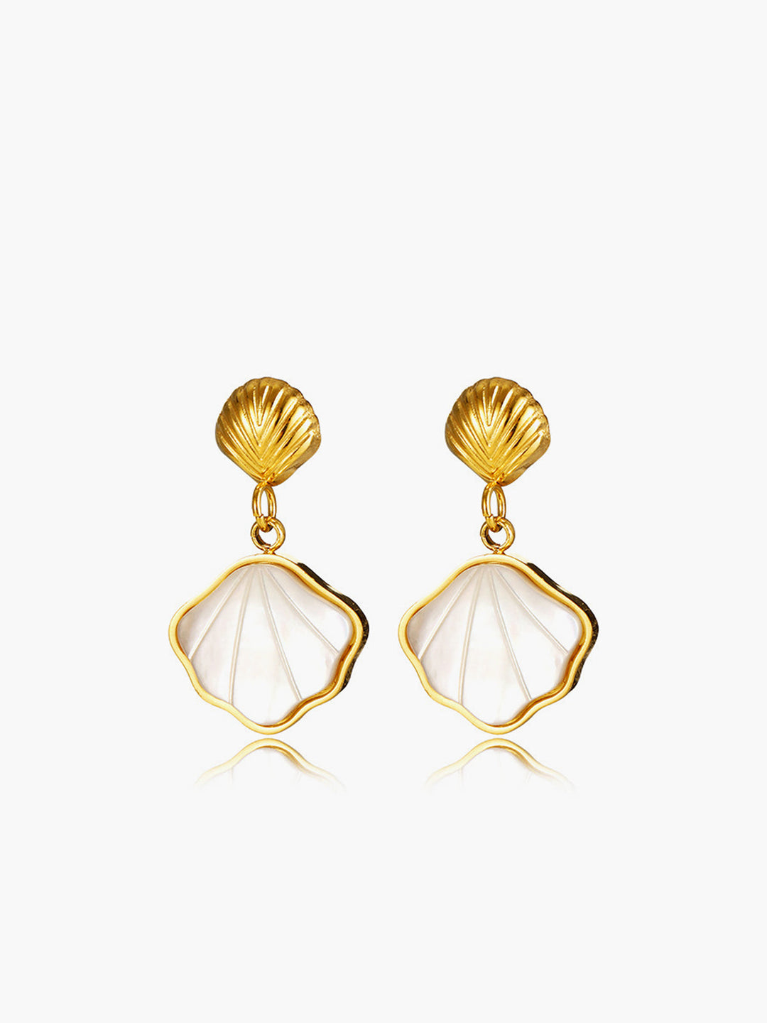 Perl-Muschel Goldene Ohrringe