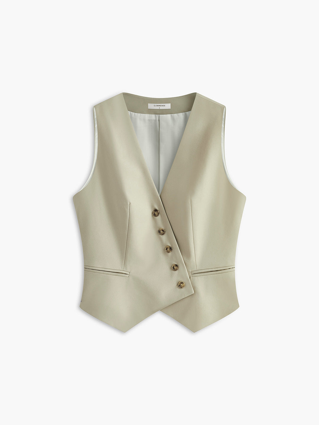 Asymmetrische Weste mit Knopfdetails