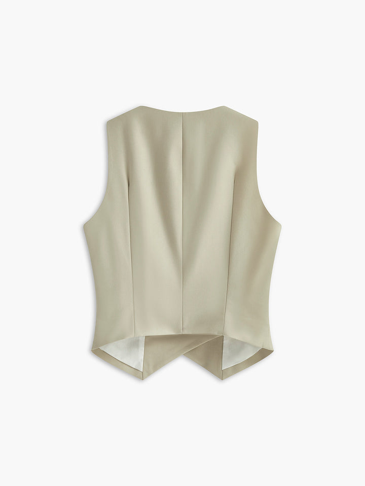 Asymmetrische Weste mit Knopfdetails