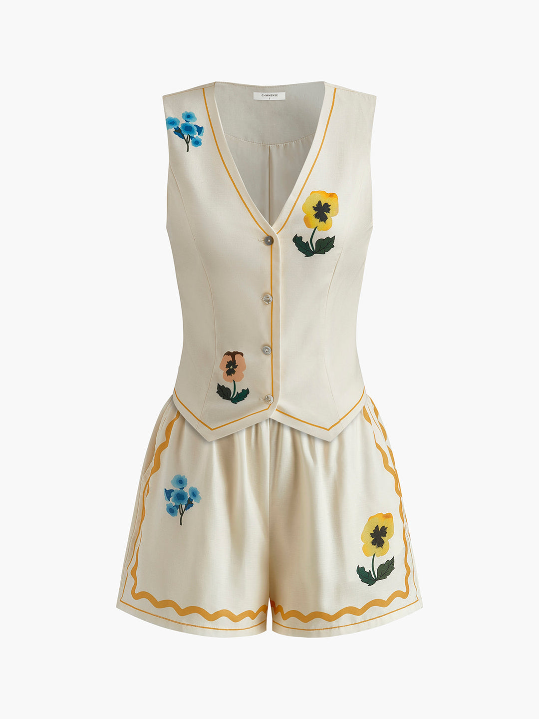 Blumenmuster-Shorts-Set