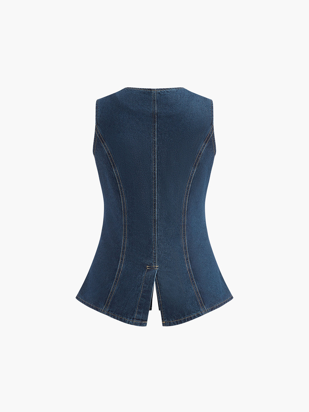 Denim-Peplum-Weste mit Shorts-Set