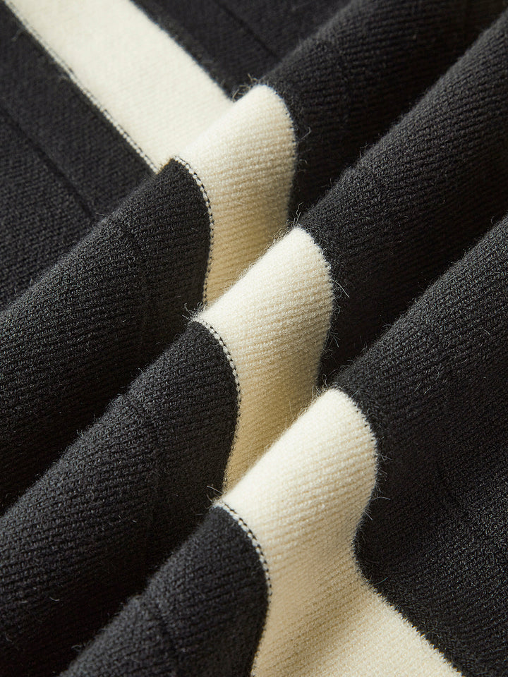 Colorblock-Strick-Midirrock