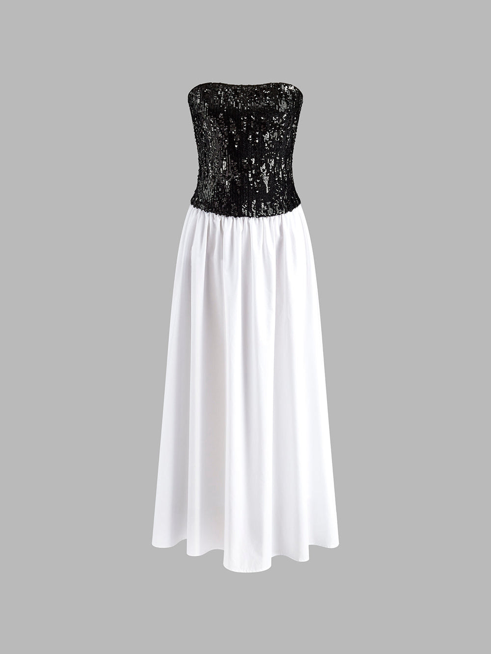 Gekräuseltes Pailletten-Trägerkleid