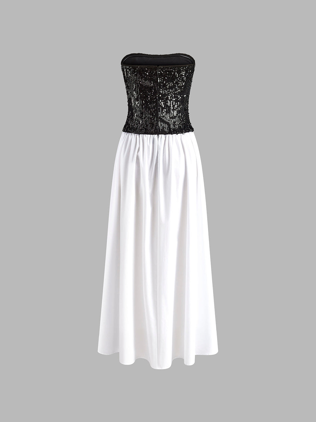 Gekräuseltes Pailletten-Trägerkleid
