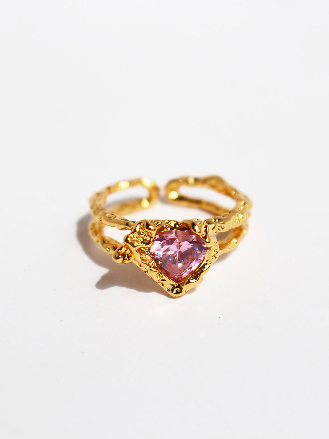 Herz Strass Verstellbarer Offener Ring