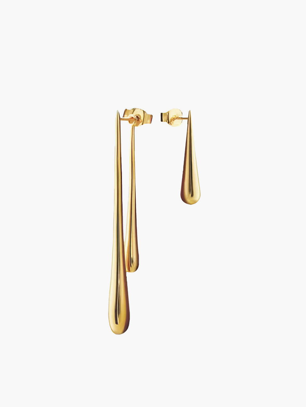 Asymmetrische goldene Wassertropfen-Ohrringe
