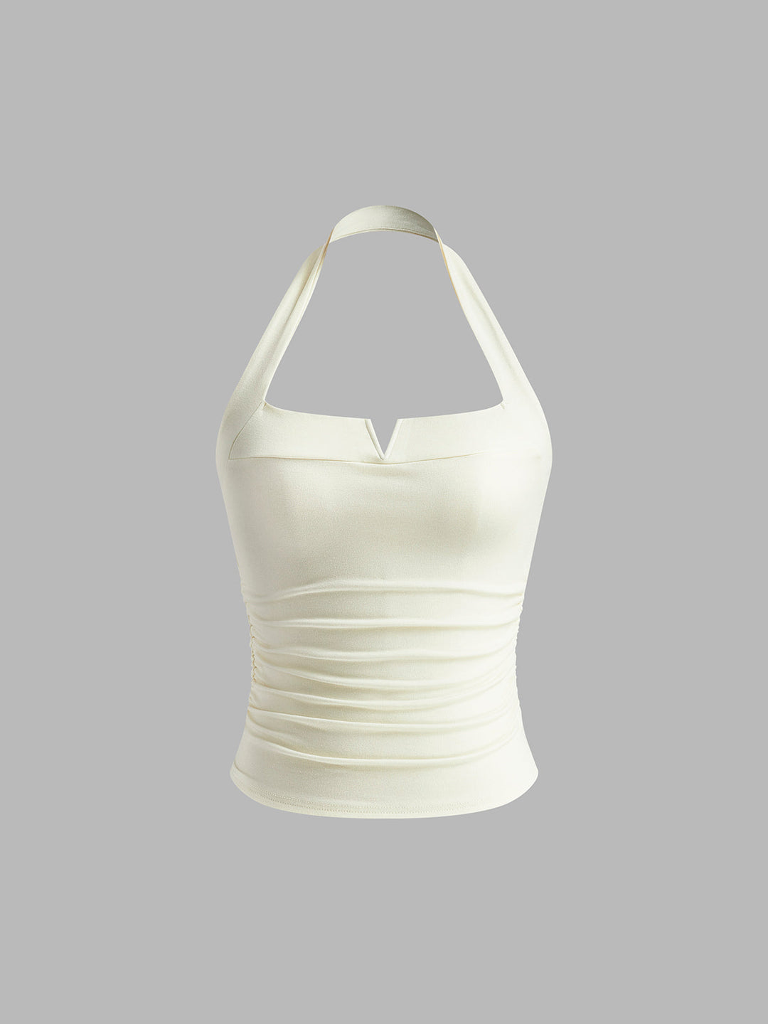 Plissee-Ripp-Neckholder-Top