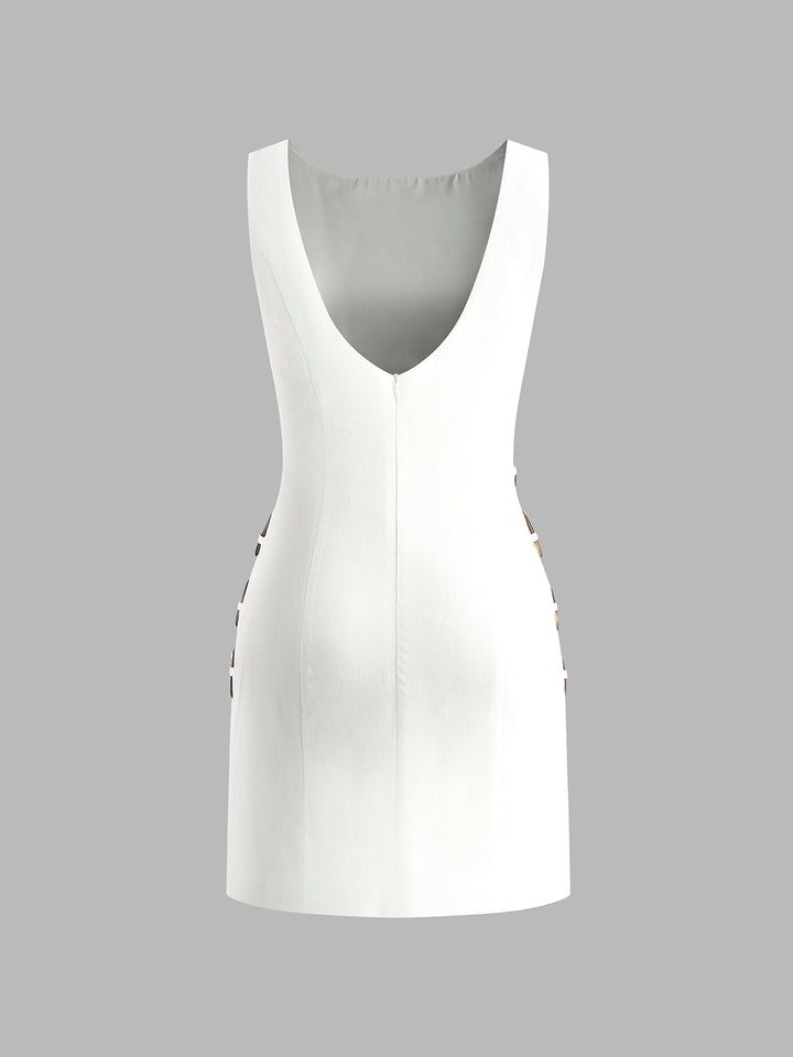 O-Ring Cutout Ärmelloses Kleid