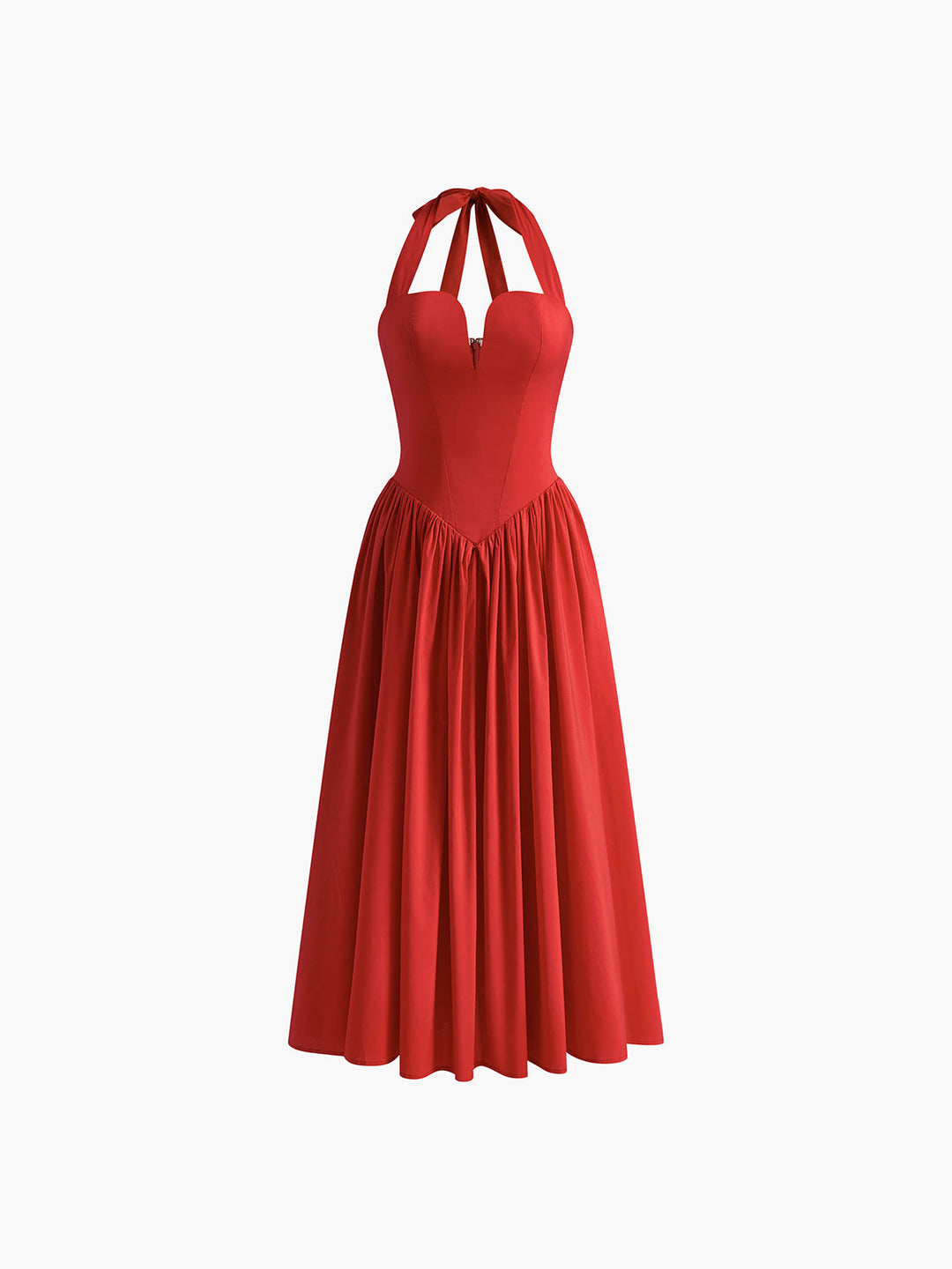 Kleid Sweetheart mit Falten, knielang