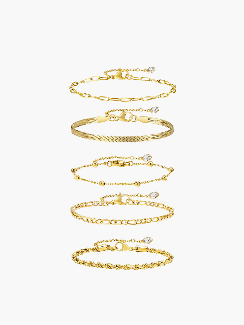 5 Stück Geometrische Goldene Kettenarmband