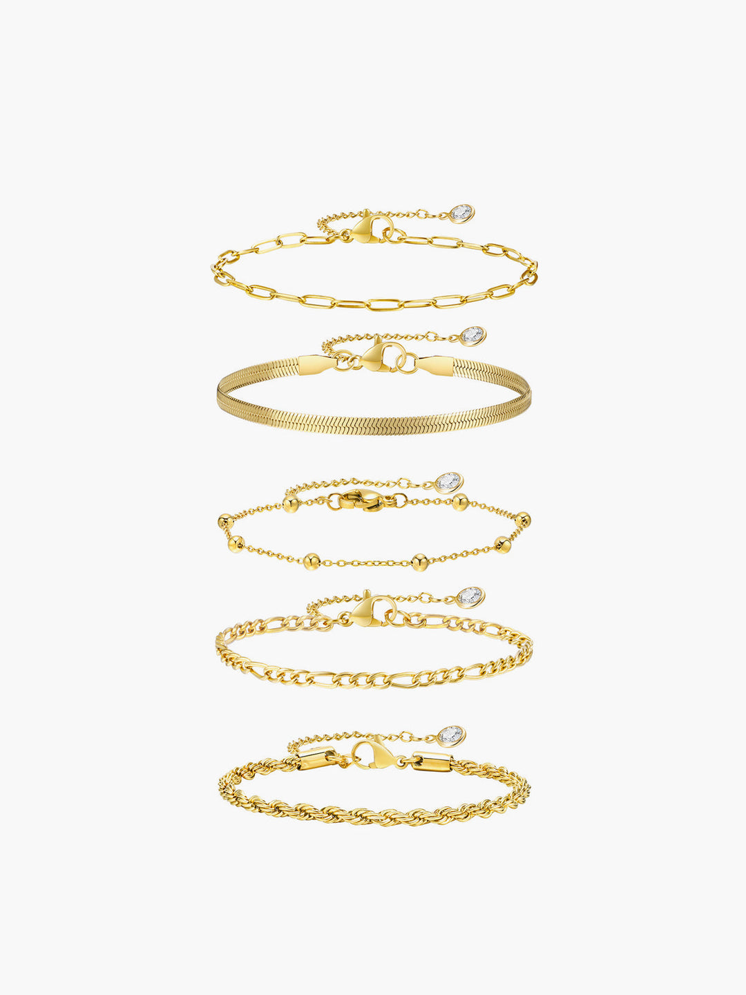 5 Stück Geometrische Goldene Kettenarmband