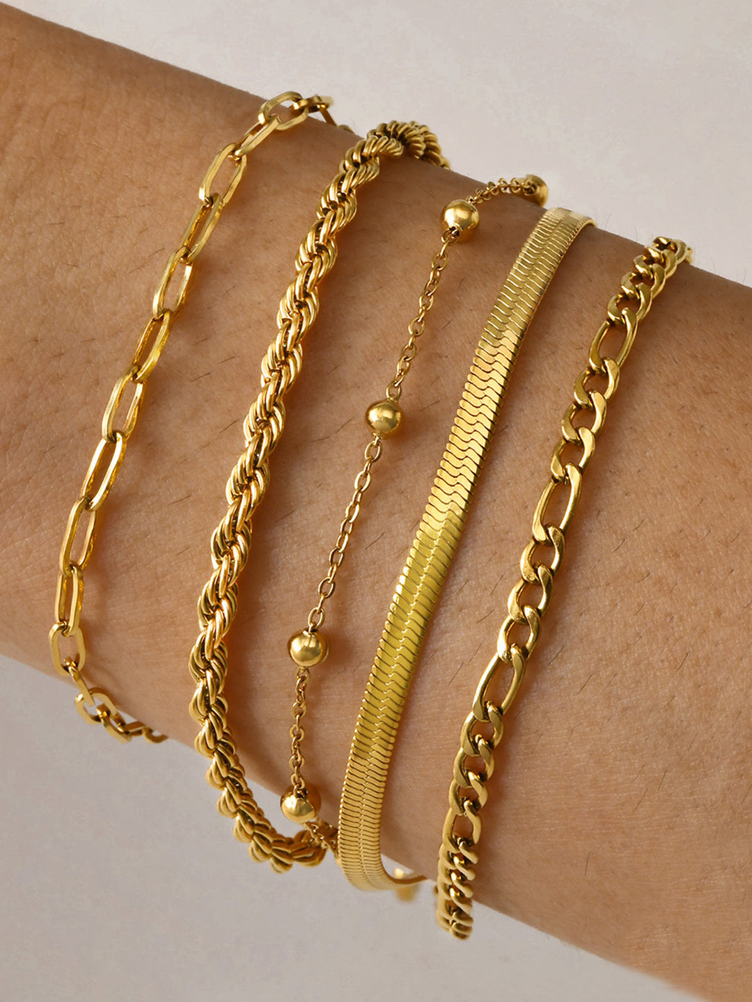 5 Stück Geometrische Goldene Kettenarmband