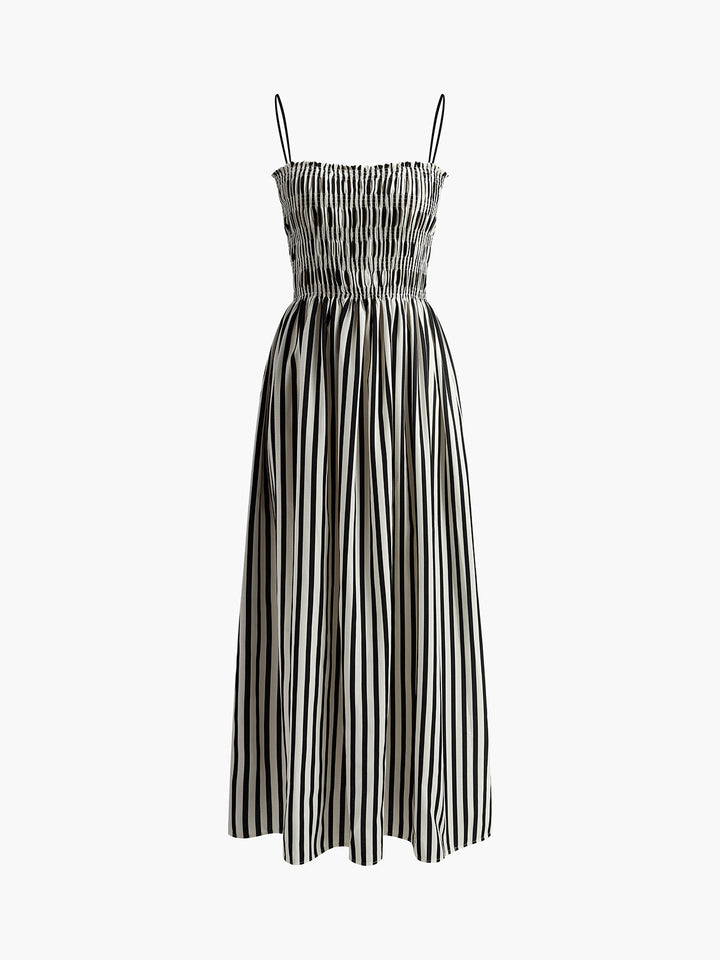 Ärmelloses Nadelstreifen-Langarmkleid