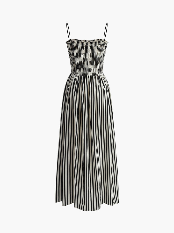 Ärmelloses Nadelstreifen-Langarmkleid
