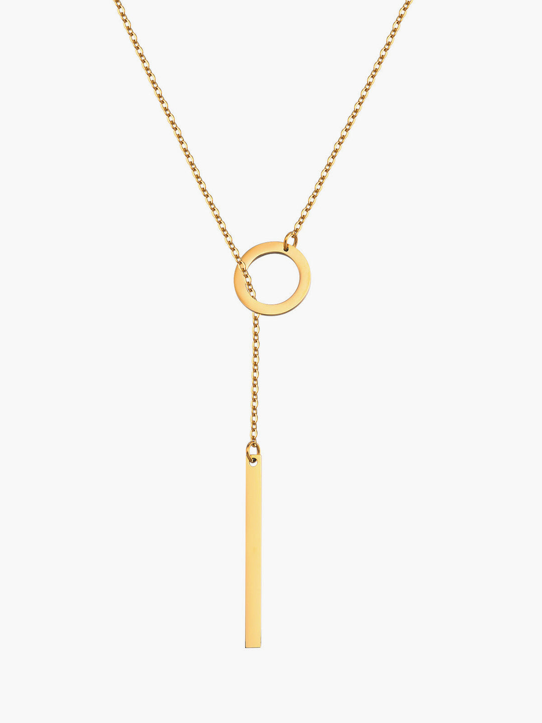 Goldenes Lariat Bar Y Halskette