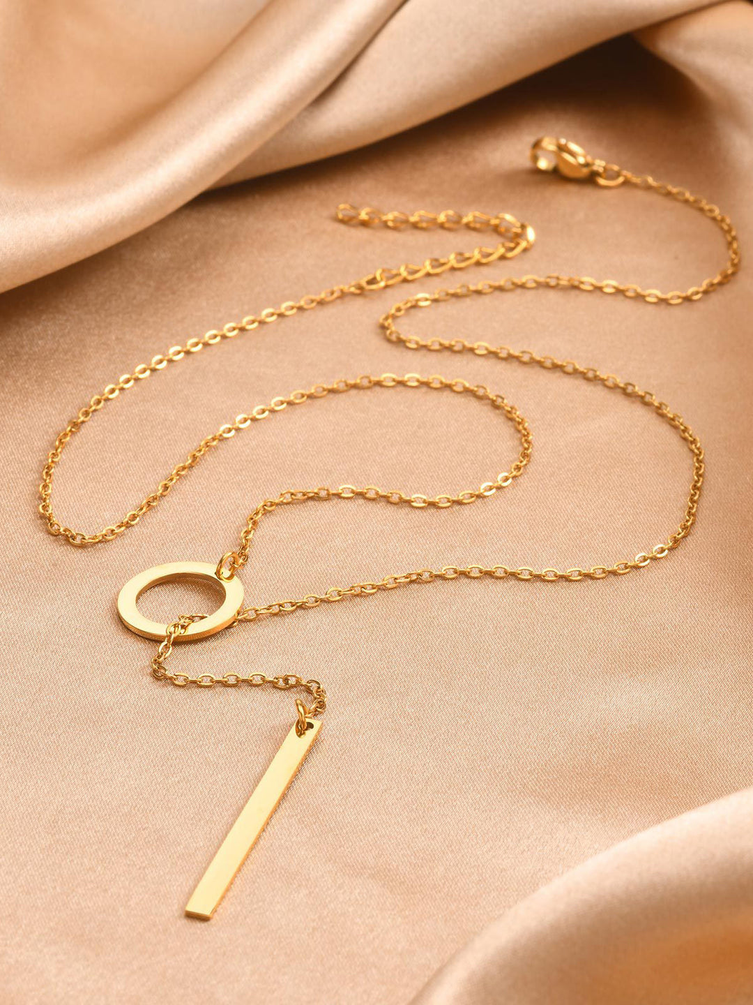 Goldenes Lariat Bar Y Halskette