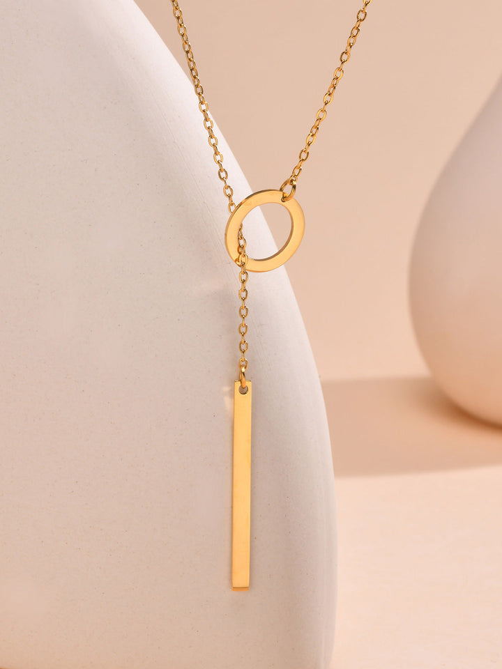 Goldenes Lariat Bar Y Halskette