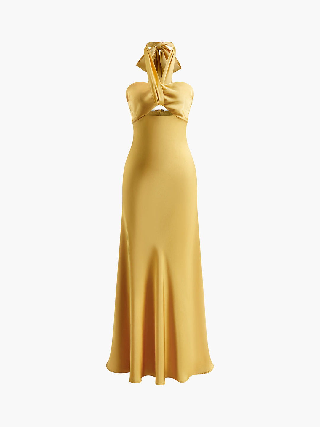 Halter-Kleid aus Satin ohne Rücken