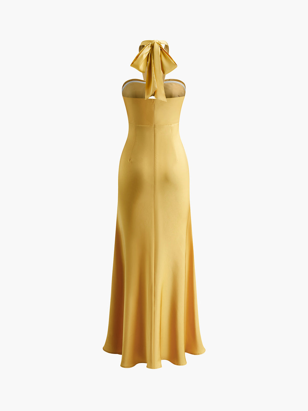 Halter-Kleid aus Satin ohne Rücken