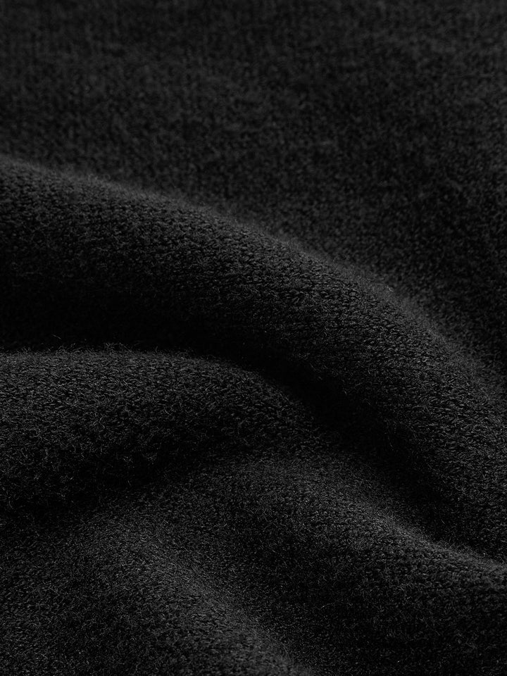 Rollkragenpullover Kleid mit Gürtel und Knöpfen
