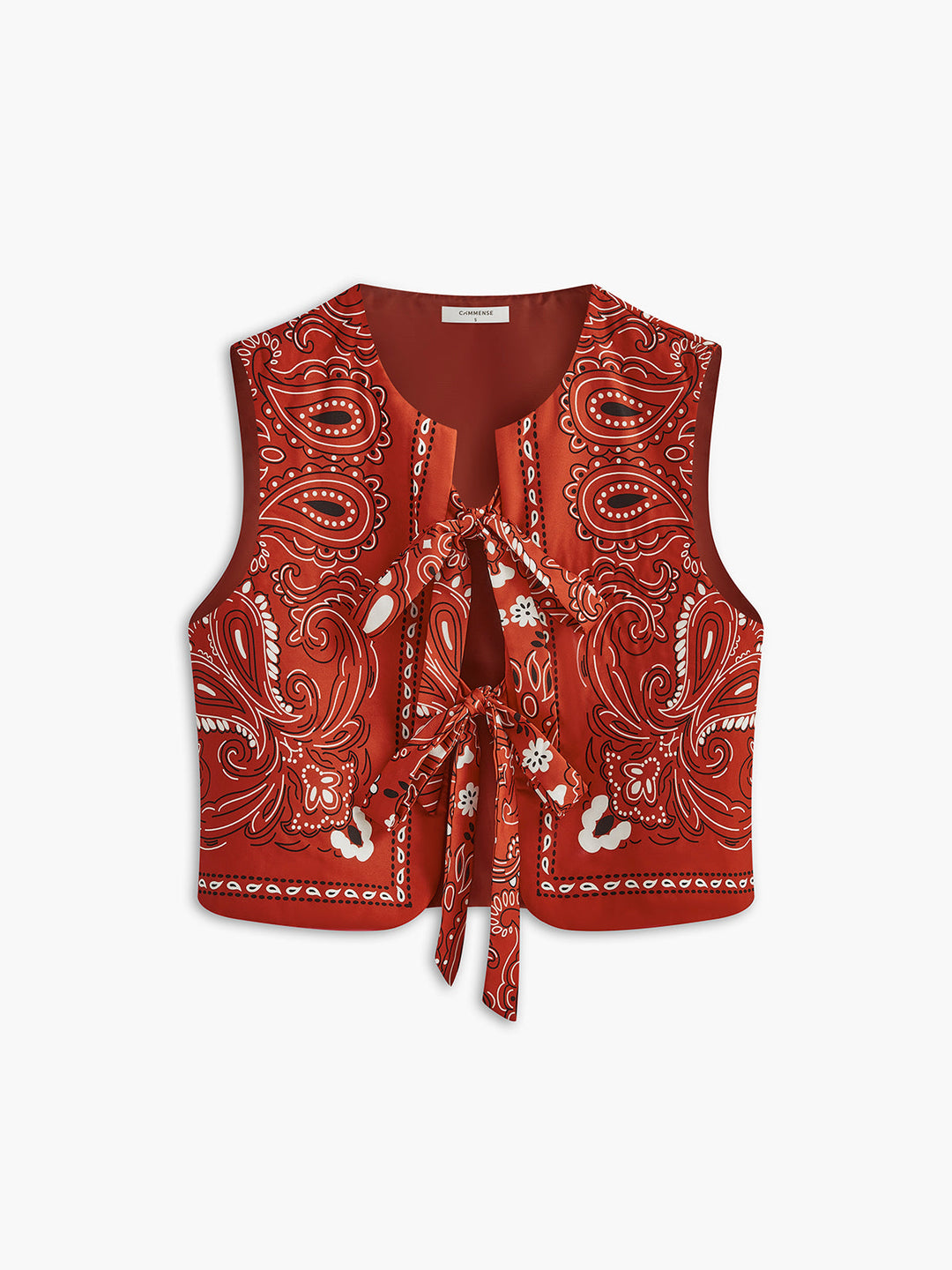 Paisley Print Weste mit Bindedetail