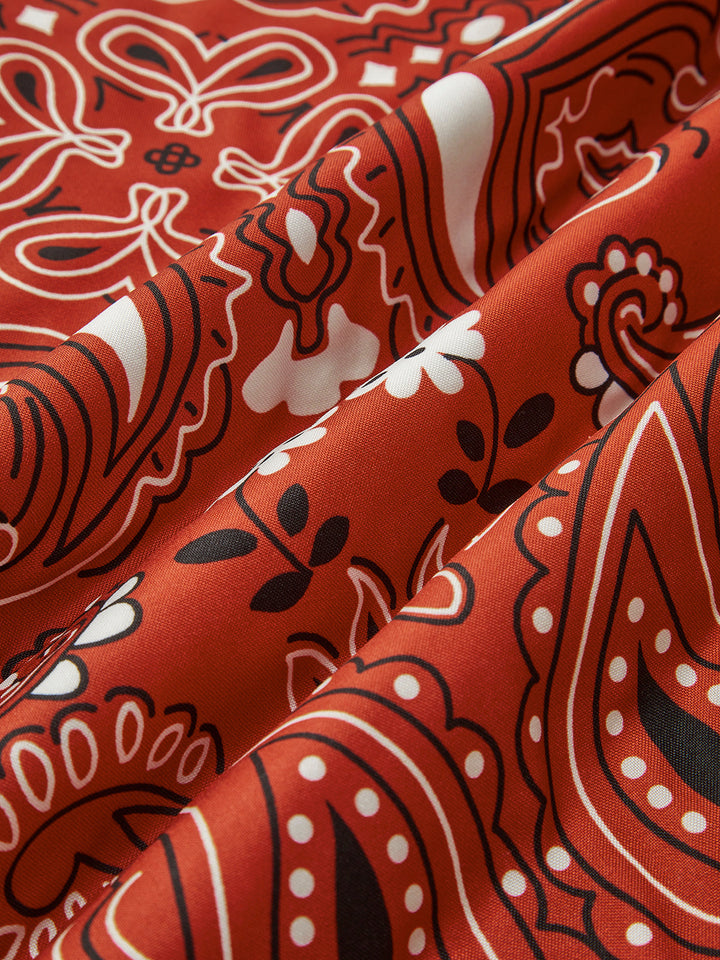Paisley Print Weste mit Bindedetail