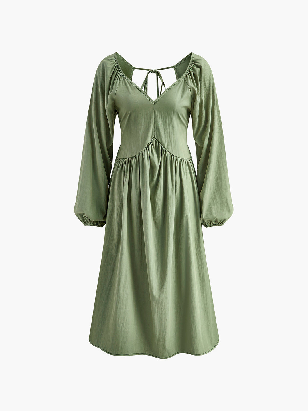Lockere Falten-Kleid mit Gürtel