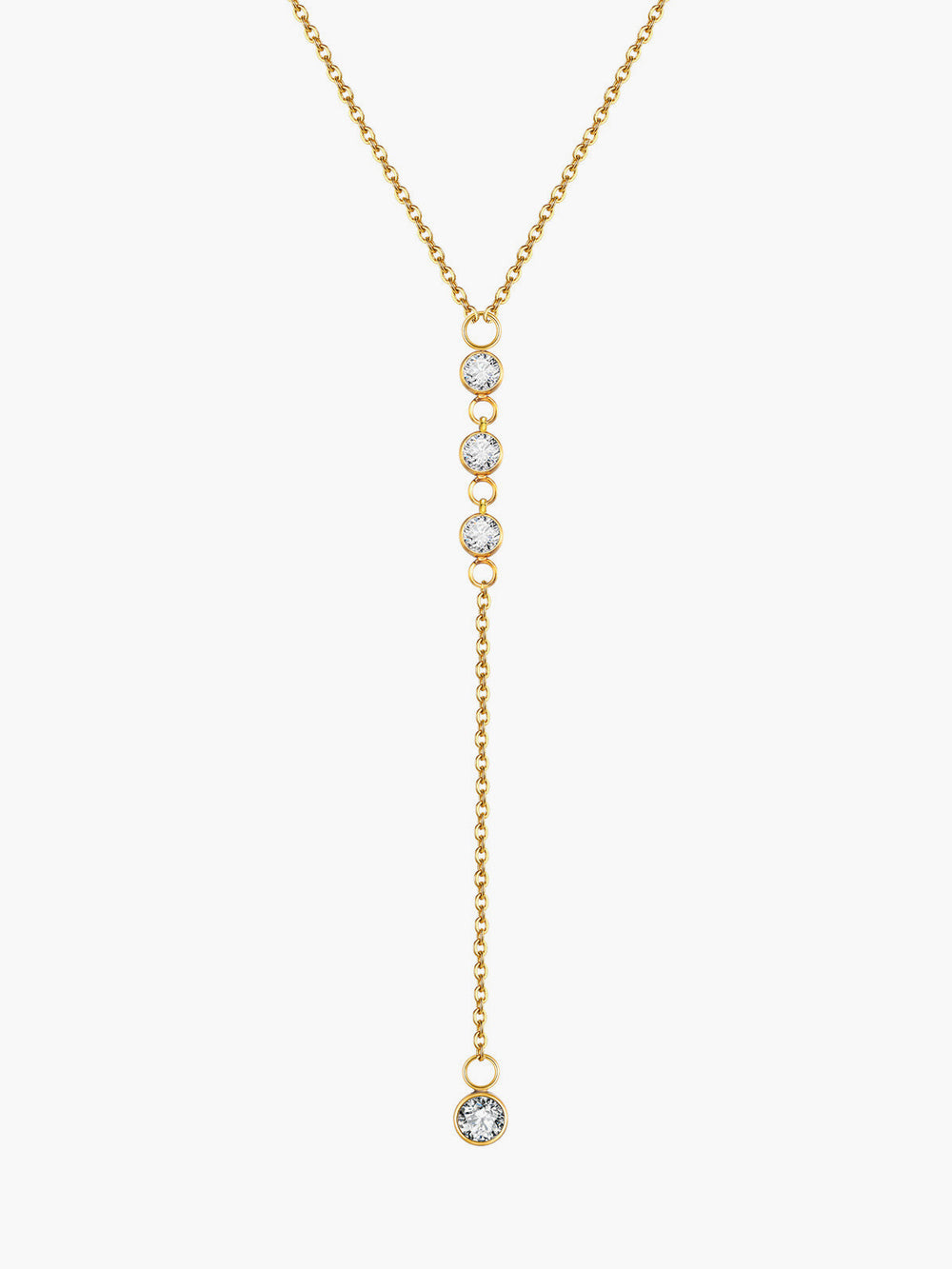 Rhinestone Lariat Drop Halskette