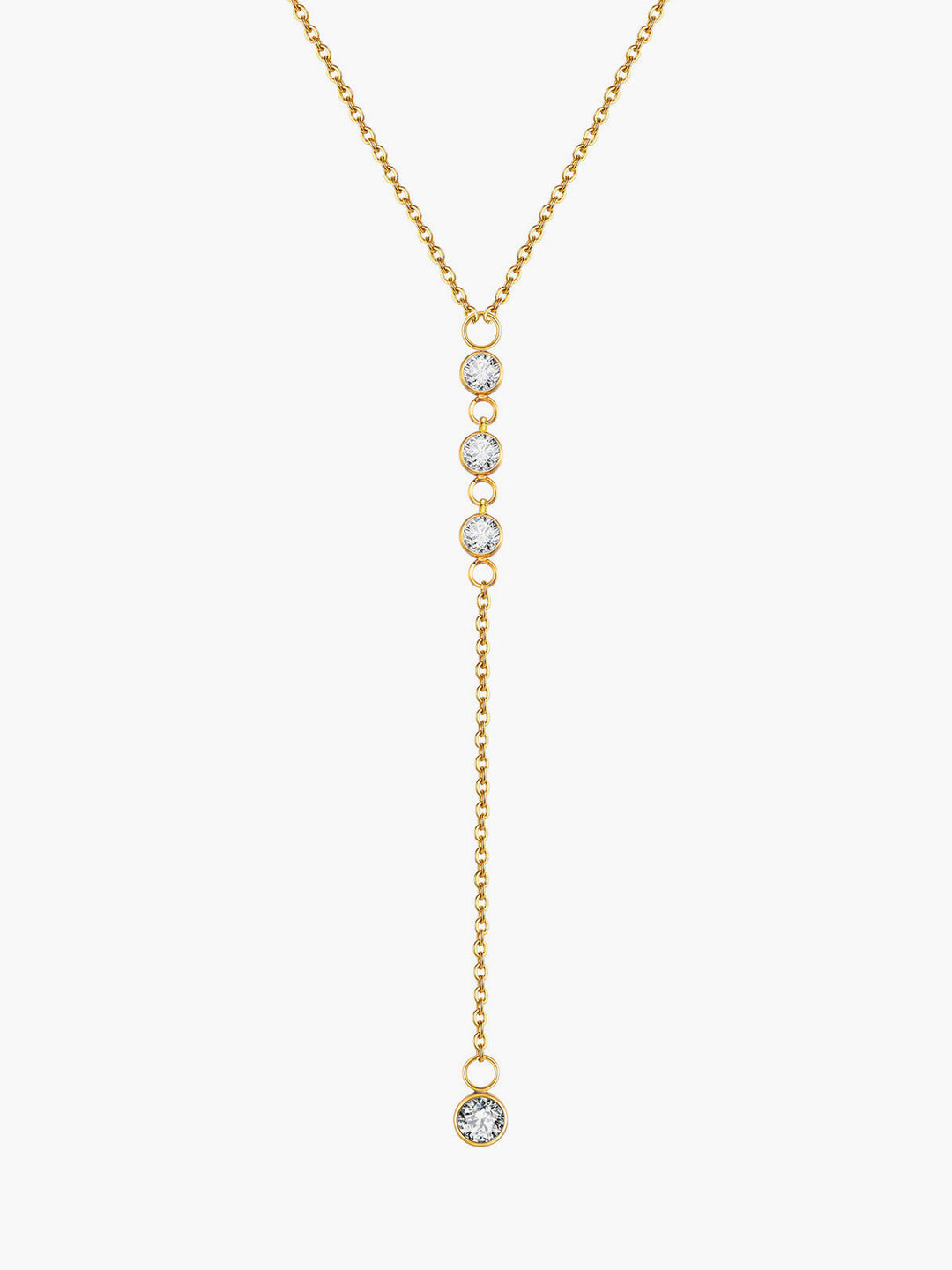 Rhinestone Lariat Drop Halskette