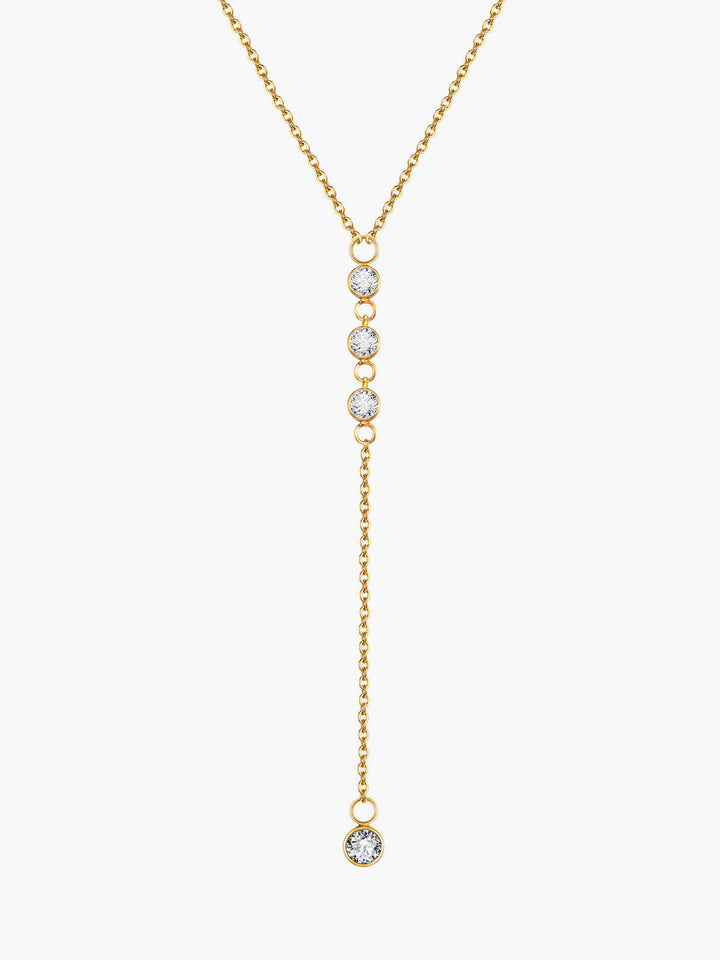 Rhinestone Lariat Drop Halskette