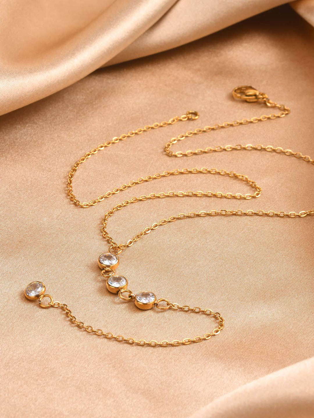 Rhinestone Lariat Drop Halskette