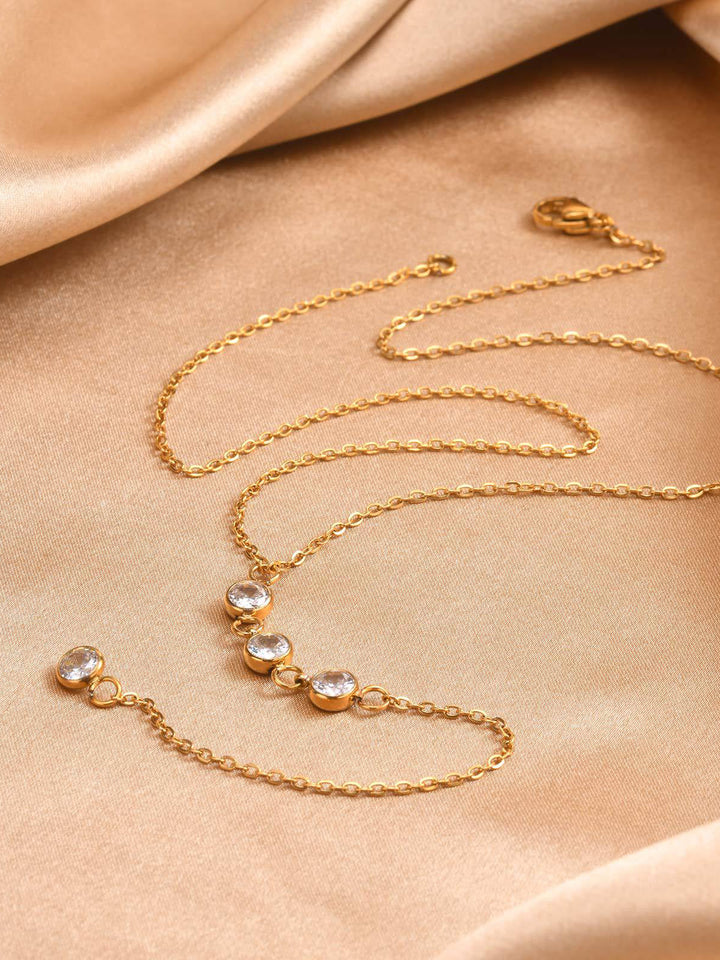 Rhinestone Lariat Drop Halskette