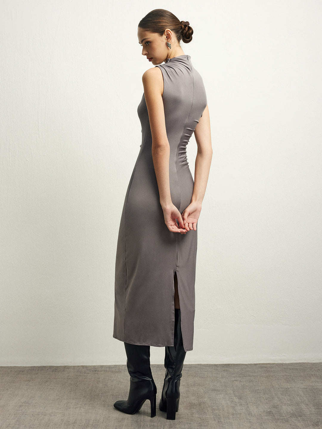 Plissiertes Jersey-Tank-Kleid