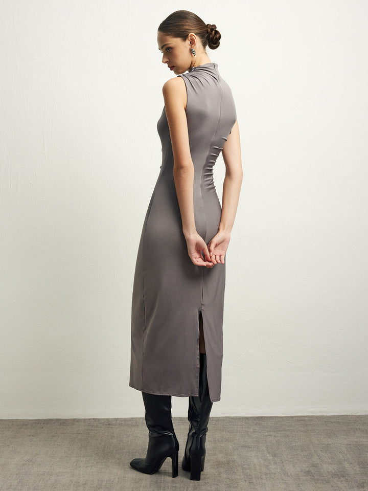 Plissiertes Jersey-Tank-Kleid