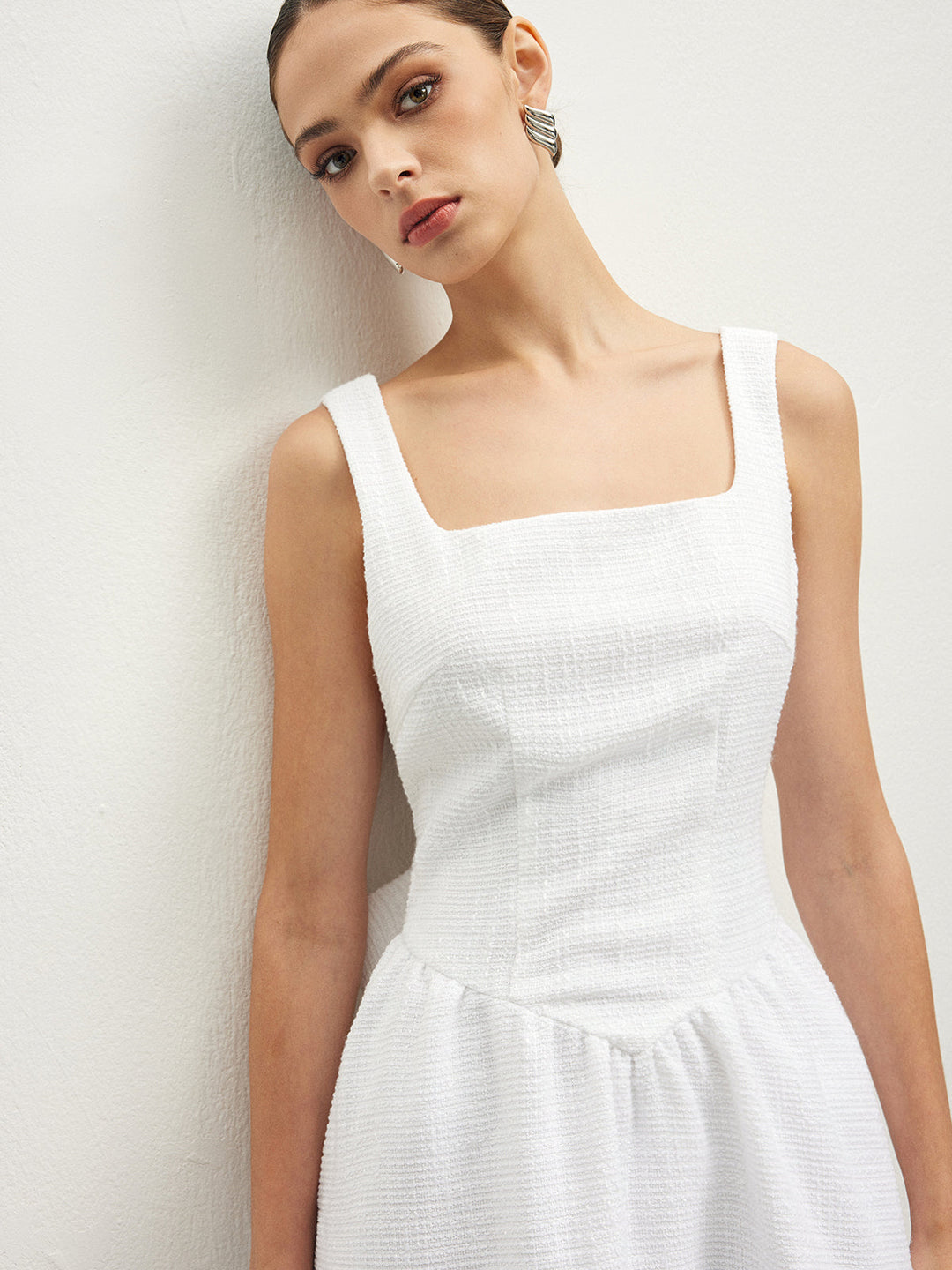 Tweed-Kleid mit Schleife ohne Rücken