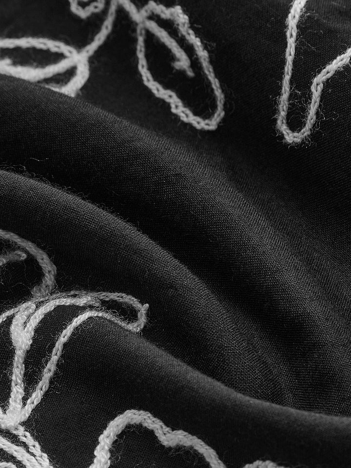 Vintage reine Baumwolle Jacquard Kleid