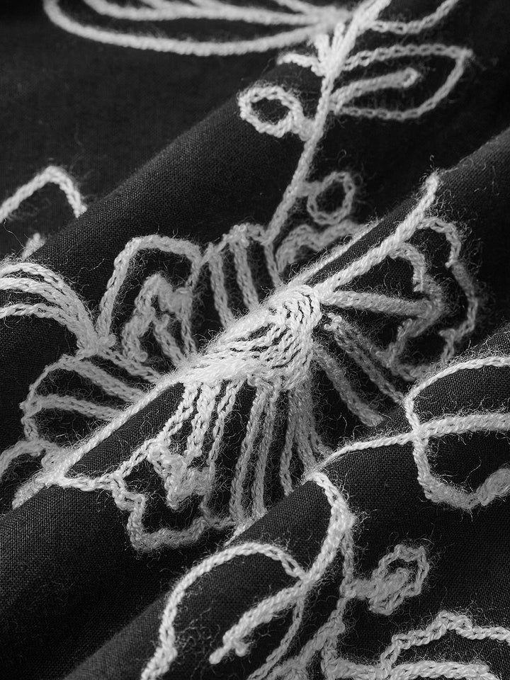 Vintage reine Baumwolle Jacquard Kleid