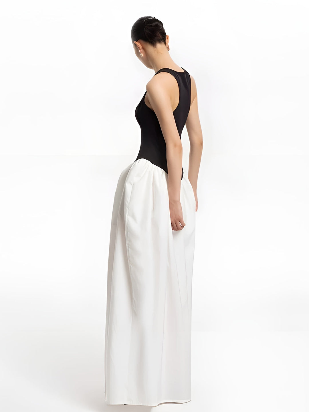 Halbtransparente Patchwork-Kleid mit Taschen