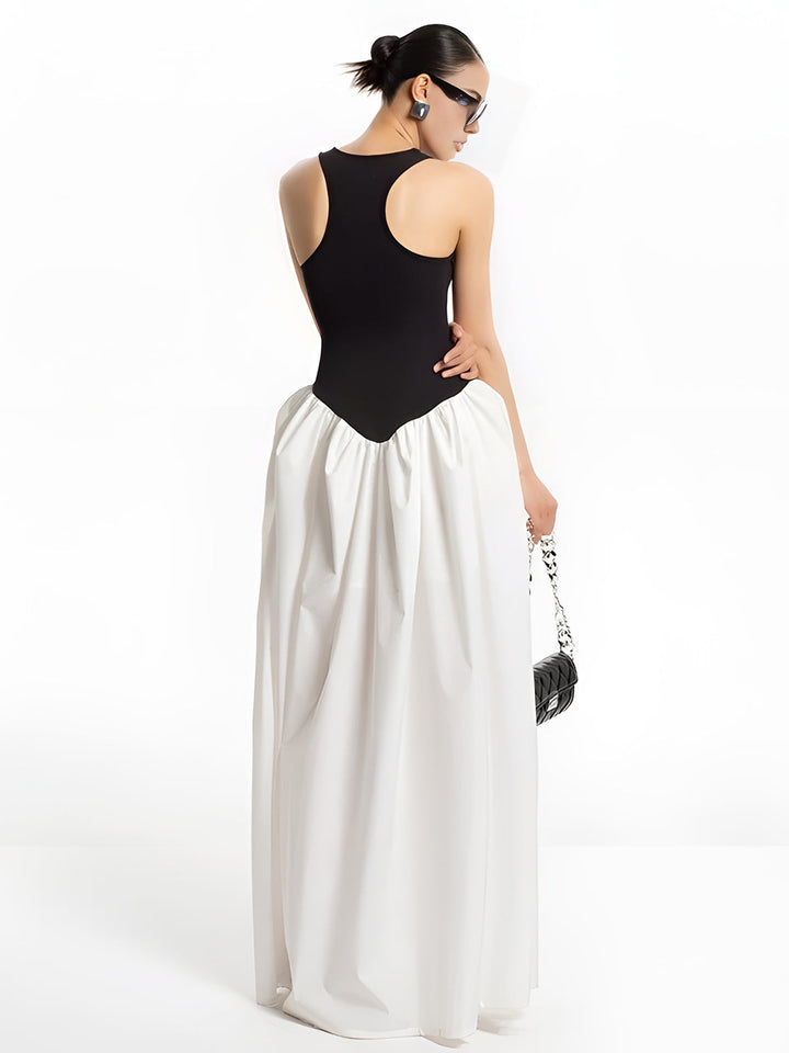 Halbtransparente Patchwork-Kleid mit Taschen