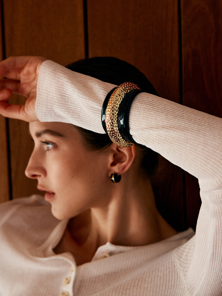 Zwei Tone Breit Gehämmertes Armband