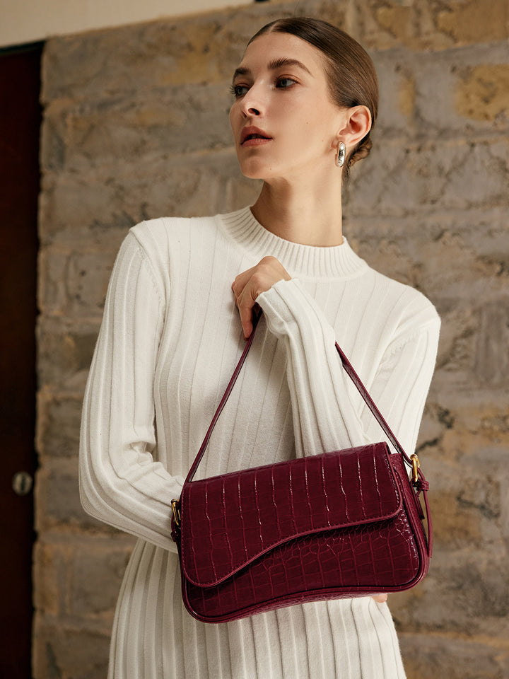Buckle Karierter Kleine Achseltasche