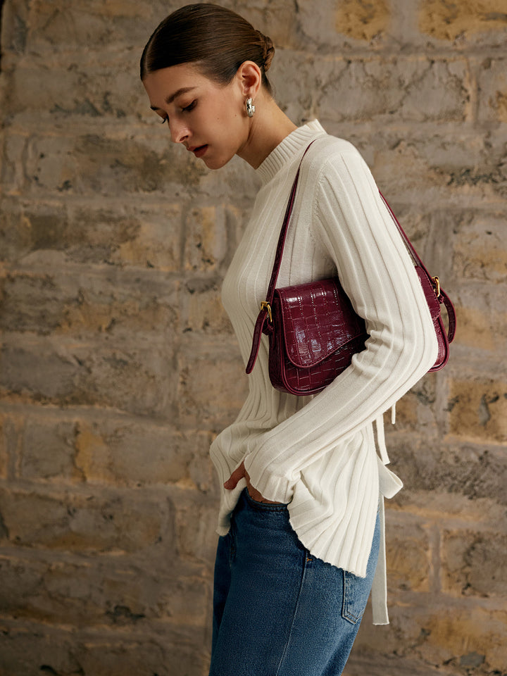 Buckle Karierter Kleine Achseltasche