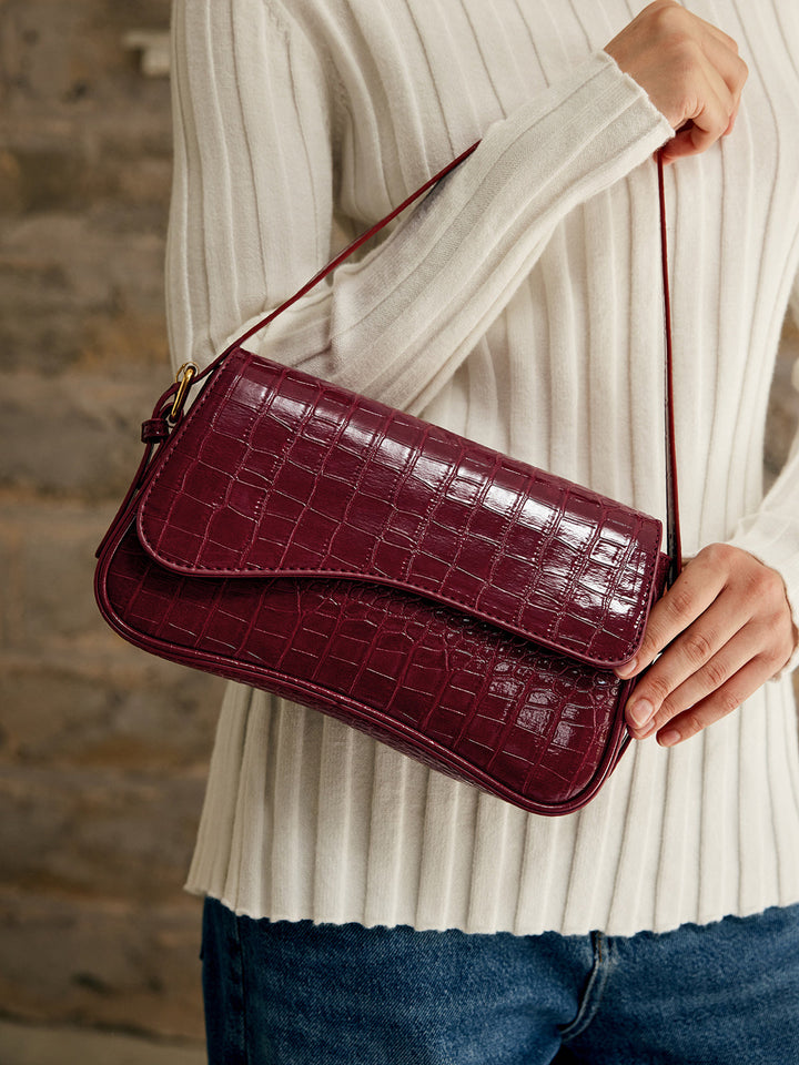 Buckle Karierter Kleine Achseltasche